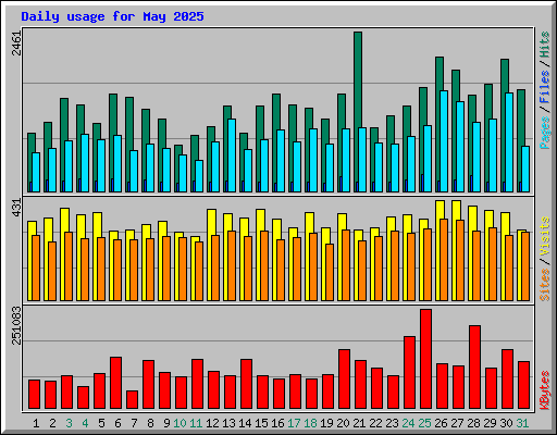 Daily usage for May 2025