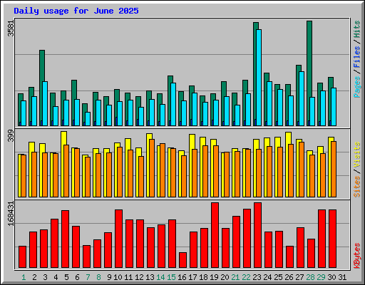 Daily usage for June 2025