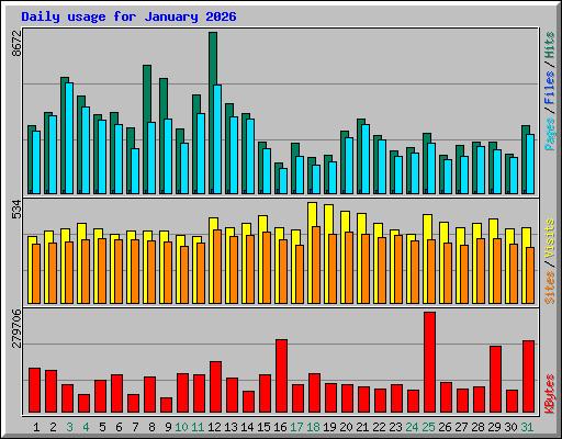 Daily usage for January 2026
