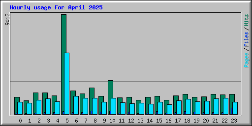 Hourly usage for April 2025