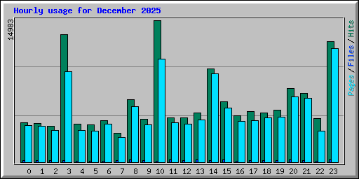 Hourly usage for December 2025